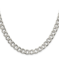 Sterling Silver 8.3mm Pavâ Curb Chain