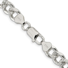 Sterling Silver 8.3mm Pav‚ Curb Chain