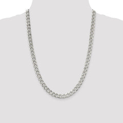 Sterling Silver 8.3mm Pavâ Curb Chain