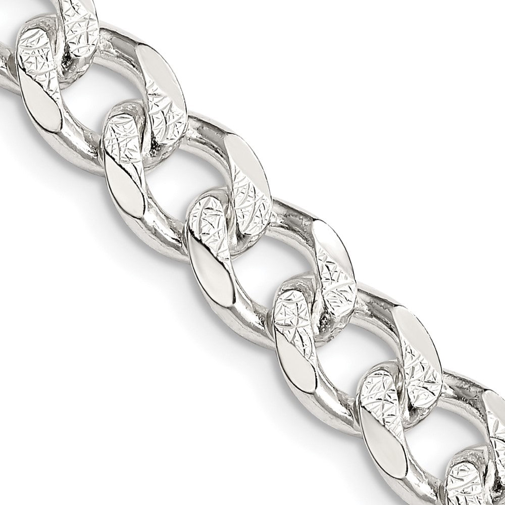 Sterling Silver 8.3mm Pavâ Curb Chain - 2