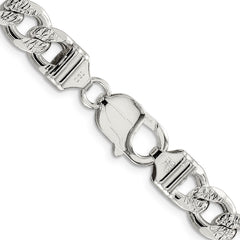 Sterling Silver 9.3mm Pav‚ Curb Chain