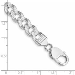 Sterling Silver Rhodium-plated 9.3mm Pavâ Curb Chain - 3