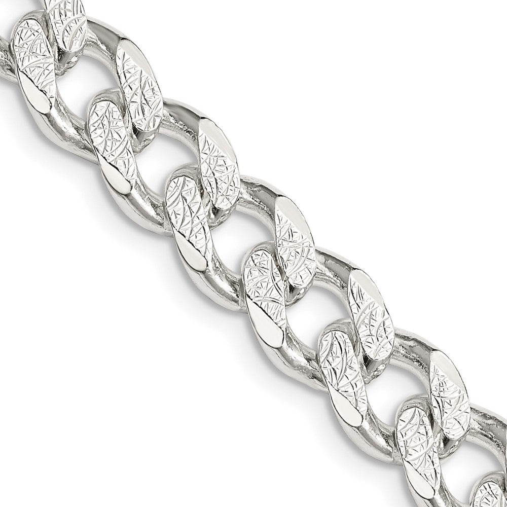 Sterling Silver 9.3mm Pavâ Curb Chain