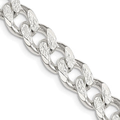 Sterling Silver 9.3mm Pavâ Curb Chain - 5