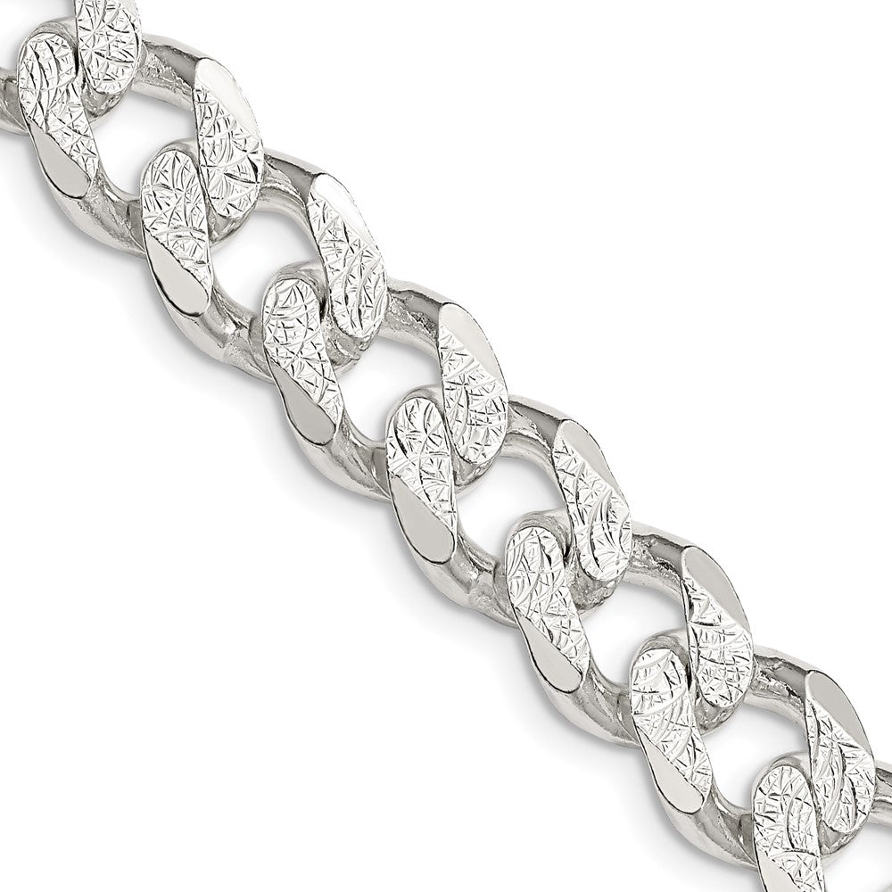 Sterling Silver 11.0mm Pavâ Curb Chain