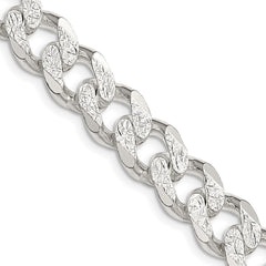 Sterling Silver 11.0mm Pavâ Curb Chain