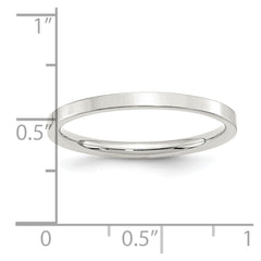 Sterling Silver 2mm Comfort Fit Flat Size 8.5 Band