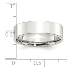 Sterling Silver 6mm Comfort Fit Flat Size 13.5 Band
