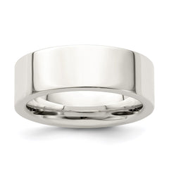 Sterling Silver 7mm Comfort Fit Flat Size 13 Band