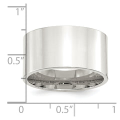 Sterling Silver 12mm Comfort Fit Flat Size 11.5 Band