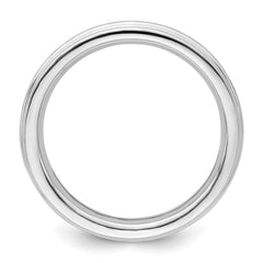 Sterling Silver Rhodium-plated 3mm Comfort Fit Milgrain Size 4.5 Band