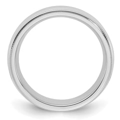 Sterling Silver Rhodium-plated 5mm Comfort Fit Milgrain Size 11 Band