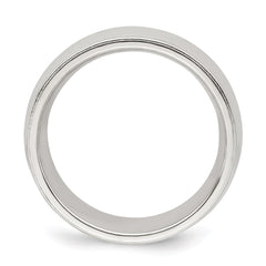Sterling Silver 7mm Comfort Fit Half Round Milgrain Size 8 Band