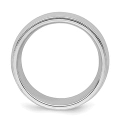 Sterling Silver Rhodium-plated 7mm Comfort Fit Milgrain Size 8.5 Band