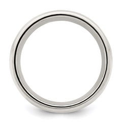 Sterling Silver 9mm Comfort Fit Half Round Milgrain Size 8.5 Band