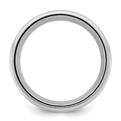 Sterling Silver Rhodium-plated 9mm Comfort Fit Milgrain Size 8.5 Band