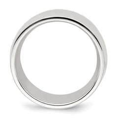 Sterling Silver 10mm Comfort Fit Half Round Milgrain Size 10.5 Band