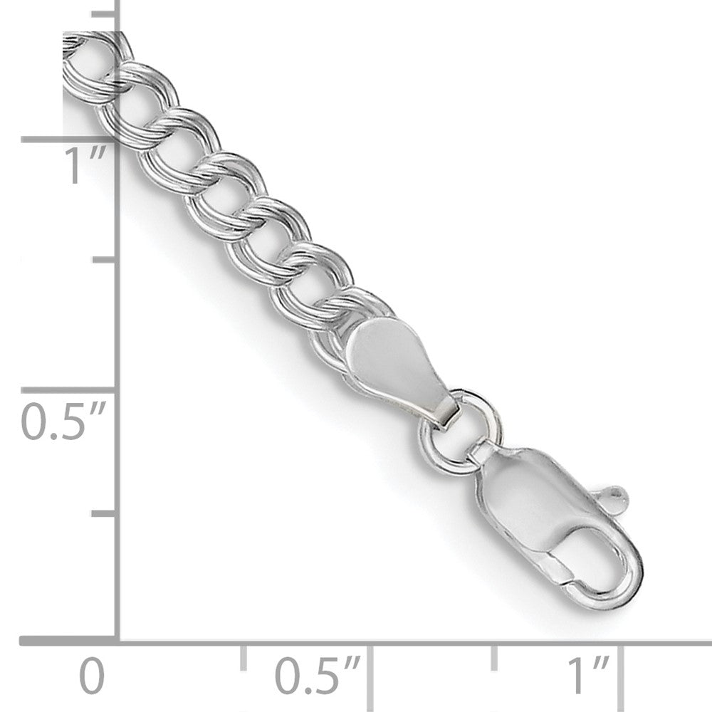 Sterling Silver 4.25mm Double Link Charm Bracelet - 4