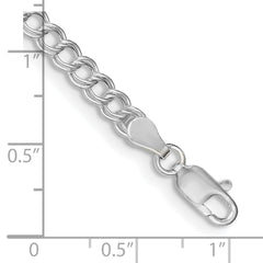 Sterling Silver 4.25mm Double Link Charm Bracelet - 4