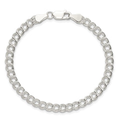 Sterling Silver 5mm Double Link Charm Bracelet - 5