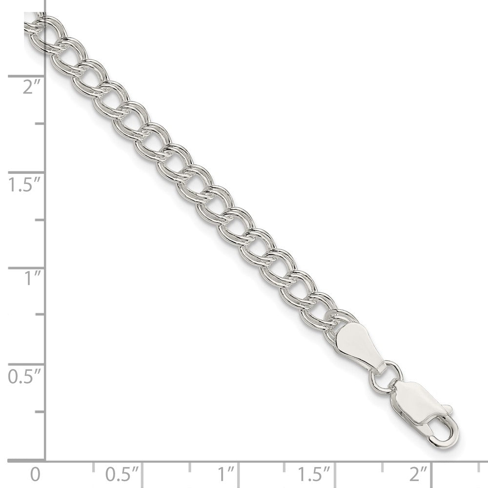 Sterling Silver 5mm Double Link Charm Bracelet - 3