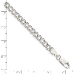 Sterling Silver 5mm Double Link Charm Bracelet - 3