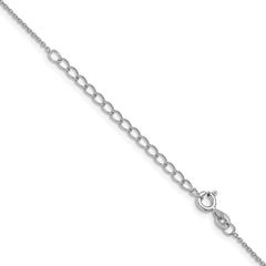 Sterling Silver Rhodium-plated 1mm Cable Chain w/2in ext. - 2