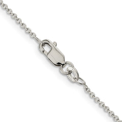 Sterling Silver Rhodium-plated 1.25mm Cable Chain - 9