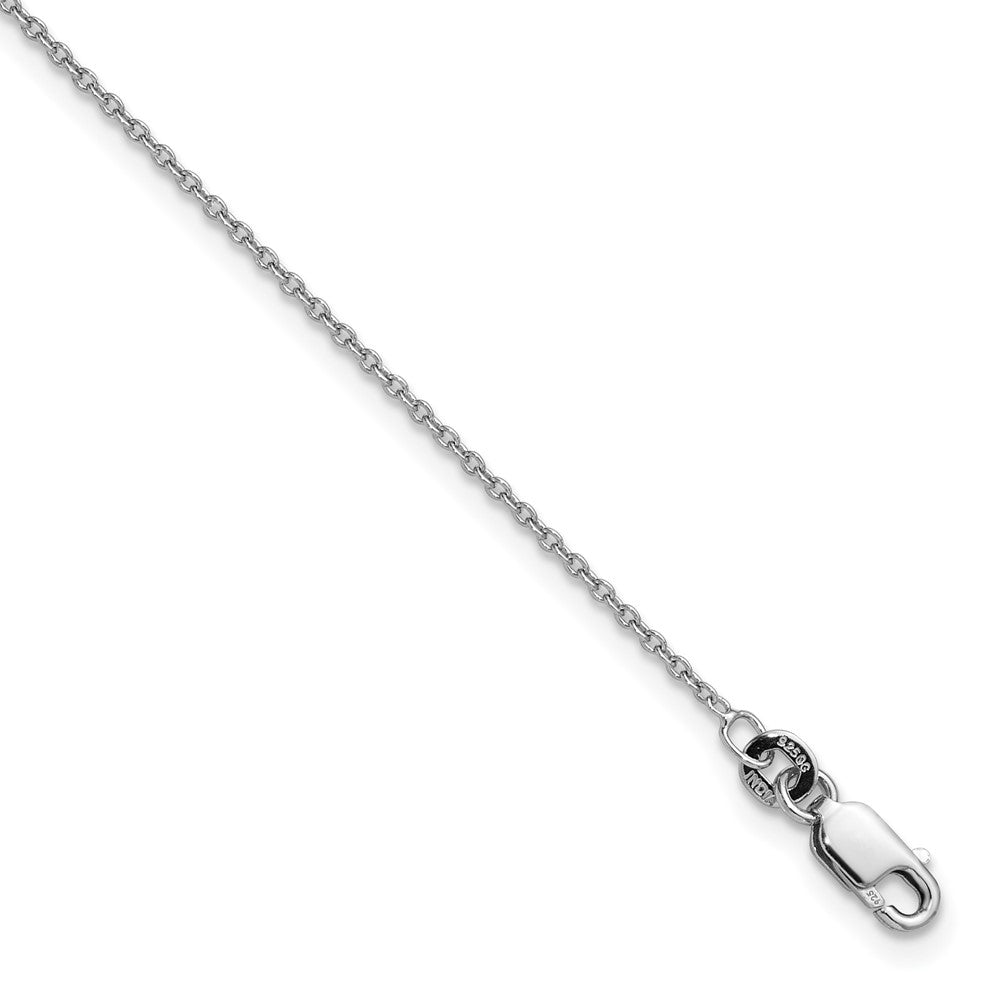 Sterling Silver Rhodium-plated 1.25mm Cable Chain - 2