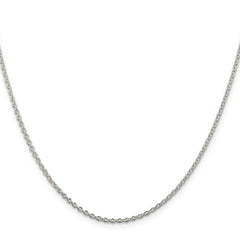Sterling Silver Rhodium-plated 1.95mm Cable Chain - 7