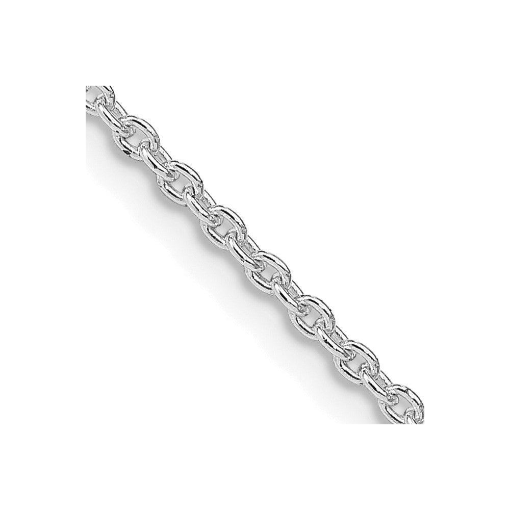 Sterling Silver Rhodium-plated 1.95mm Cable Chain - 7