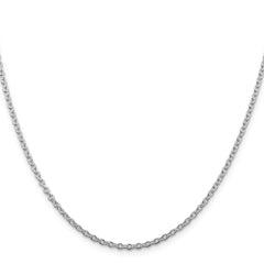 Sterling Silver Rhodium-plated 2.25mm Cable Chain - 4