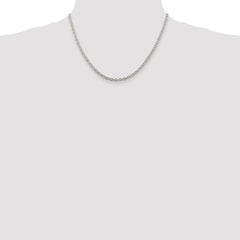 Sterling Silver Rhodium-plated 3.5mm Cable Chain - 5
