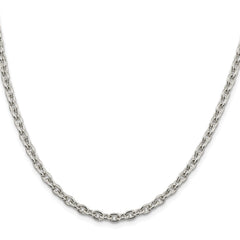 Sterling Silver Rhodium-plated 4.5mm Cable Chain - 2