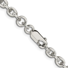 Sterling Silver Rhodium-plated 4.5mm Cable Chain - 3