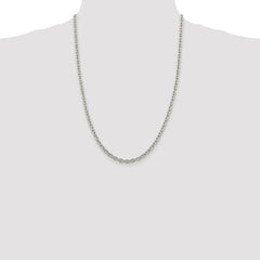 Sterling Silver Rhodium-plated 4.5mm Cable Chain - 4