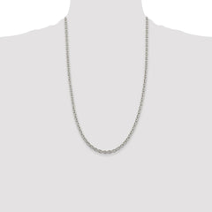Sterling Silver Rhodium-plated 4.5mm Cable Chain - 2