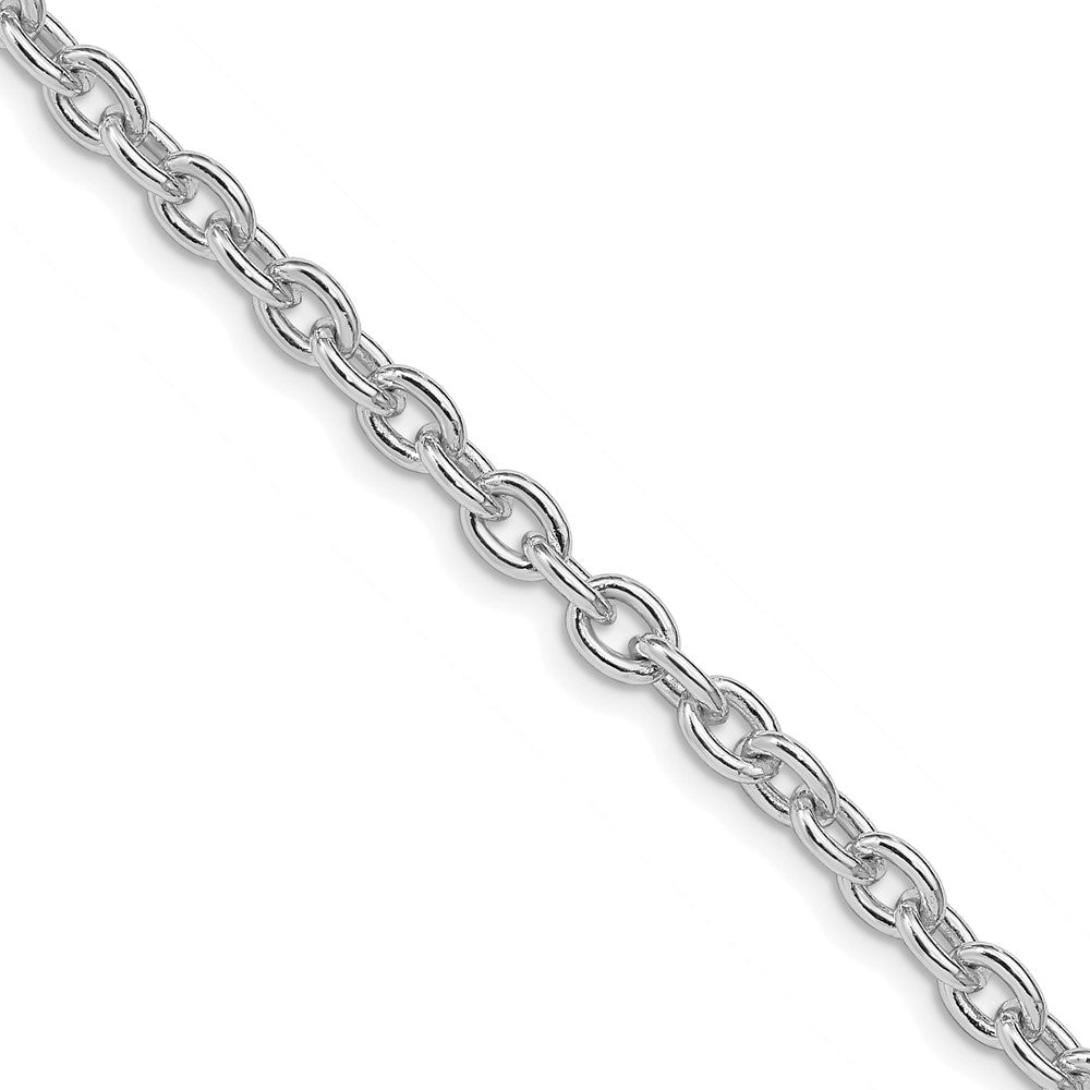 Sterling Silver Rhodium-plated 4.5mm Cable Chain - 2