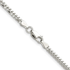 Sterling Silver Rhodium-plated Polished 2.9mm Domed Curb Chain - 8