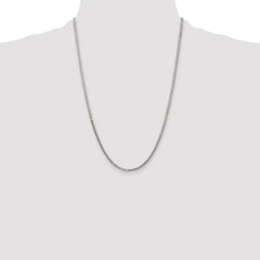 Sterling Silver Rhodium-plated Polished 2.9mm Domed Curb Chain - 8