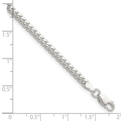 Sterling Silver Polished 3.4mm Domed Curb Chain - 7
