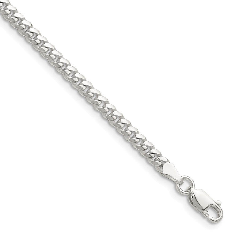 Sterling Silver Polished 3.4mm Domed Curb Chain - 7