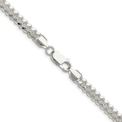 Sterling Silver Rhodium-plated Polished 5.7mm Domed Curb Chain