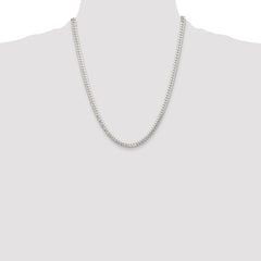 Sterling Silver Rhodium-plated Polished 5.7mm Domed Curb Chain - 2