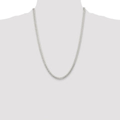 Sterling Silver Rhodium-plated Polished 5.7mm Domed Curb Chain - 4