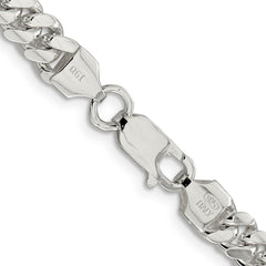 Sterling Silver 6.4mm Polished Domed Curb Chain - 5