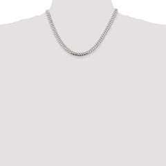 Sterling Silver 6.4mm Polished Domed Curb Chain - 6