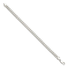 Sterling Silver 6.4mm Polished Domed Curb Chain - 7