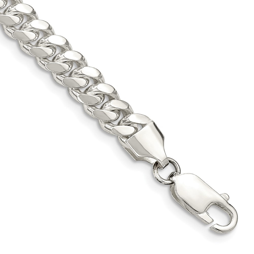 Sterling Silver 6.4mm Polished Domed Curb Chain - 7