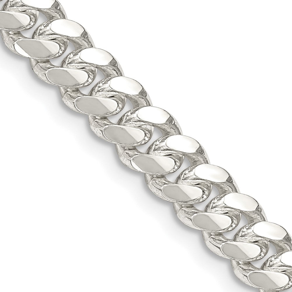 Sterling Silver 6.4mm Polished Domed Curb Chain - 6